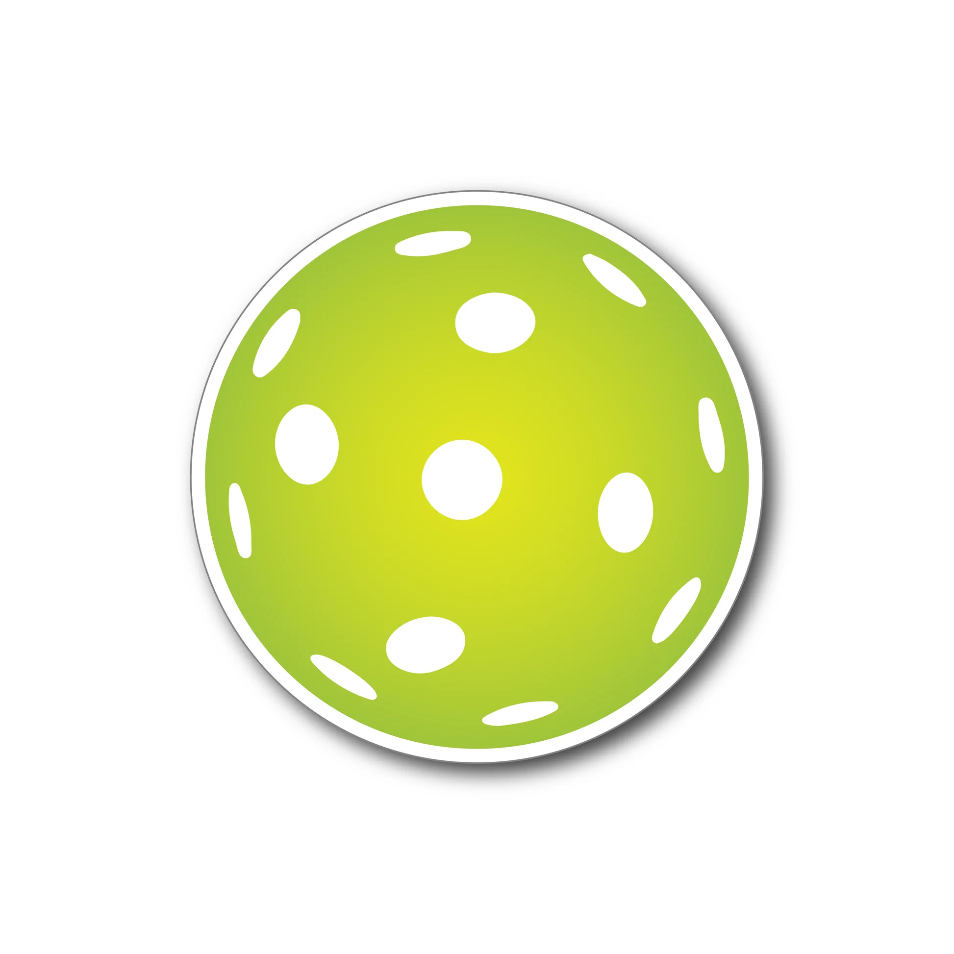 Lime Green Pickleball Clipart Icon with Distinctive White Perforation Spots