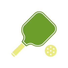Minimalist Green Pickleball Paddle and Perforated Ball Clipart Design