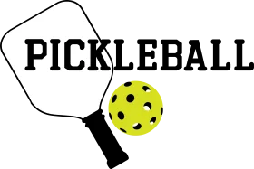 Minimalist Pickleball Paddle and Ball Clipart Design with Bold Typography