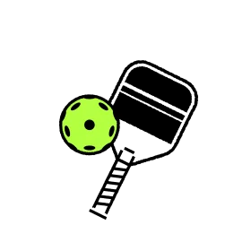 Minimalist Pickleball Paddle and Ball Clipart Design with Clean Lines