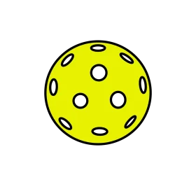 Neon Yellow Pickleball Clipart Illustration with Perforated Design