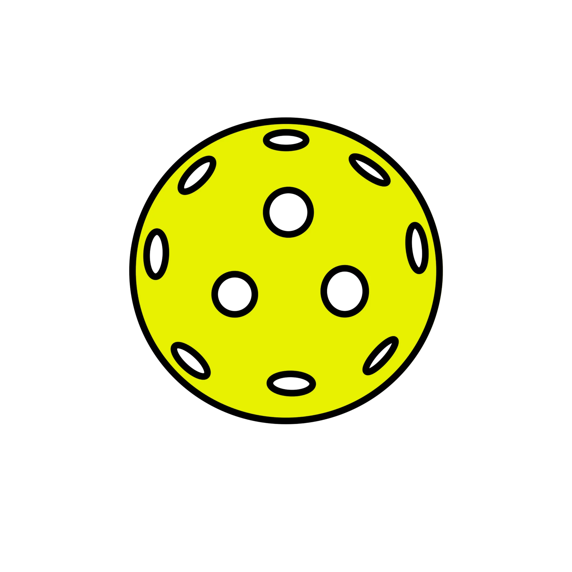Neon Yellow Pickleball Clipart Illustration with Perforated Design