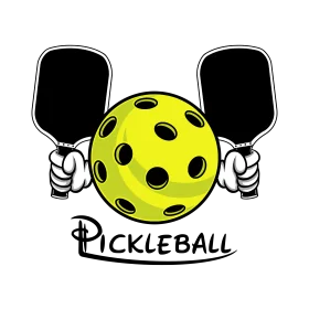 Playful Mickey Mouse Inspired Pickleball Paddle and Ball Cartoon Clipart Design