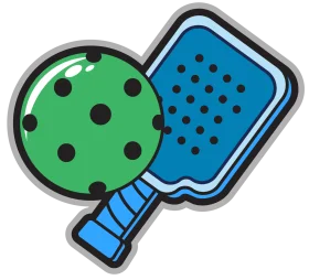 Playful Pickleball Paddle and Ball Cartoon Clipart Design for Sports Enthusiasts