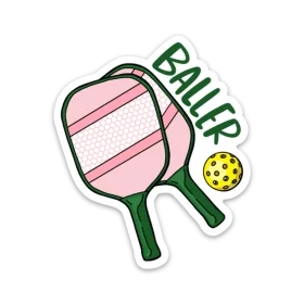 Stylish Pickleball Paddle and Ball Baller Clipart Design with Soft Pastel Palette