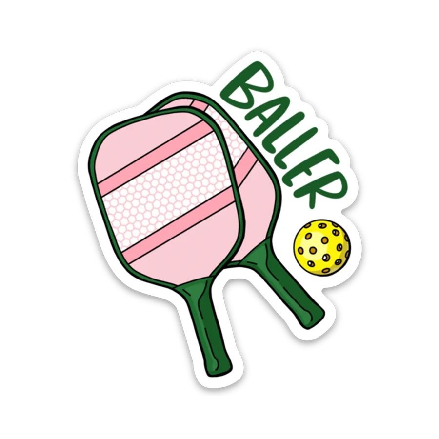 Stylish Pickleball Paddle and Ball Baller Clipart Design with Soft Pastel Palette
