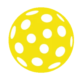 Sunny Yellow Pickleball Clipart with Distinctive Perforated Design and Playful Aesthetic