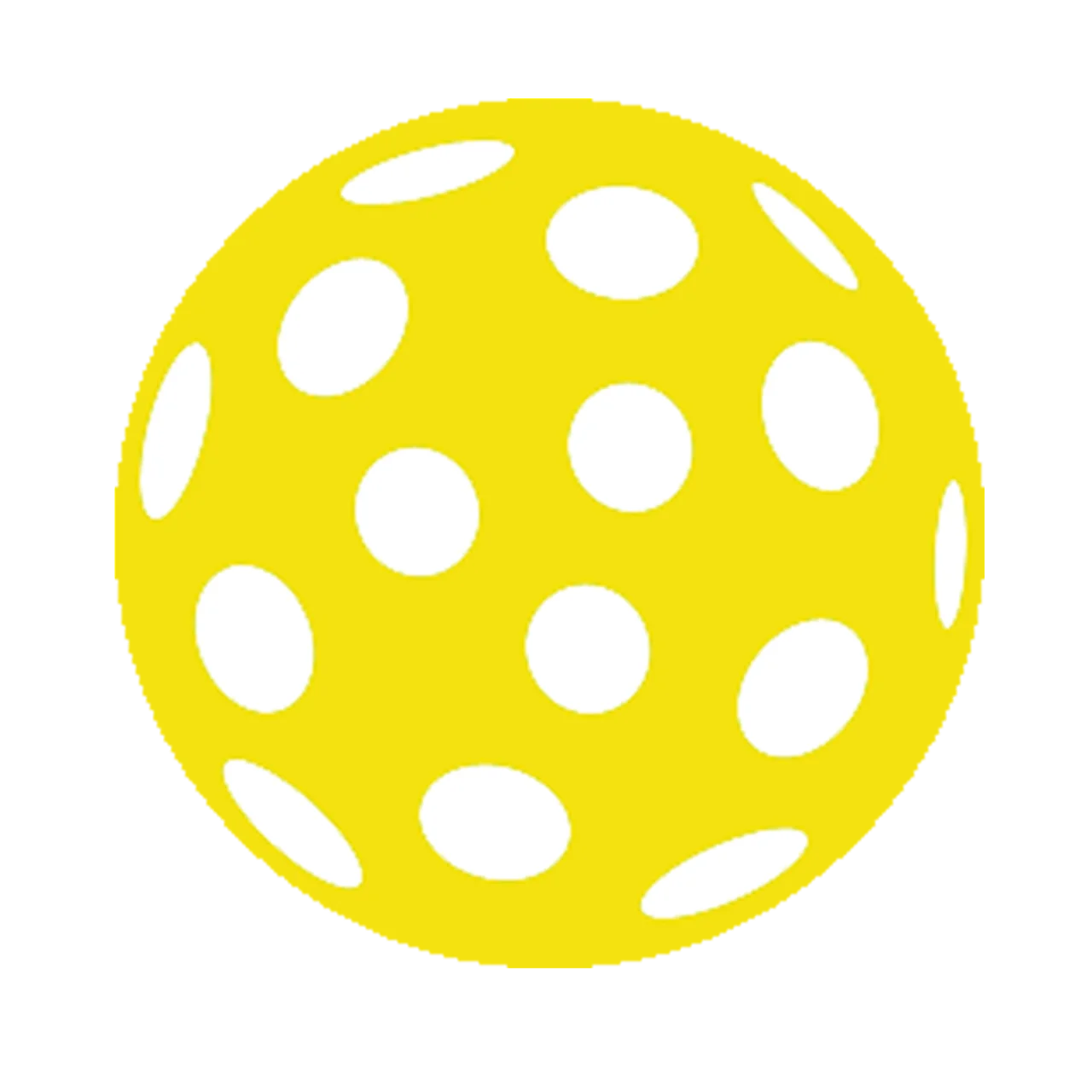 Sunny Yellow Pickleball Clipart with Distinctive Perforated Design and Playful Aesthetic