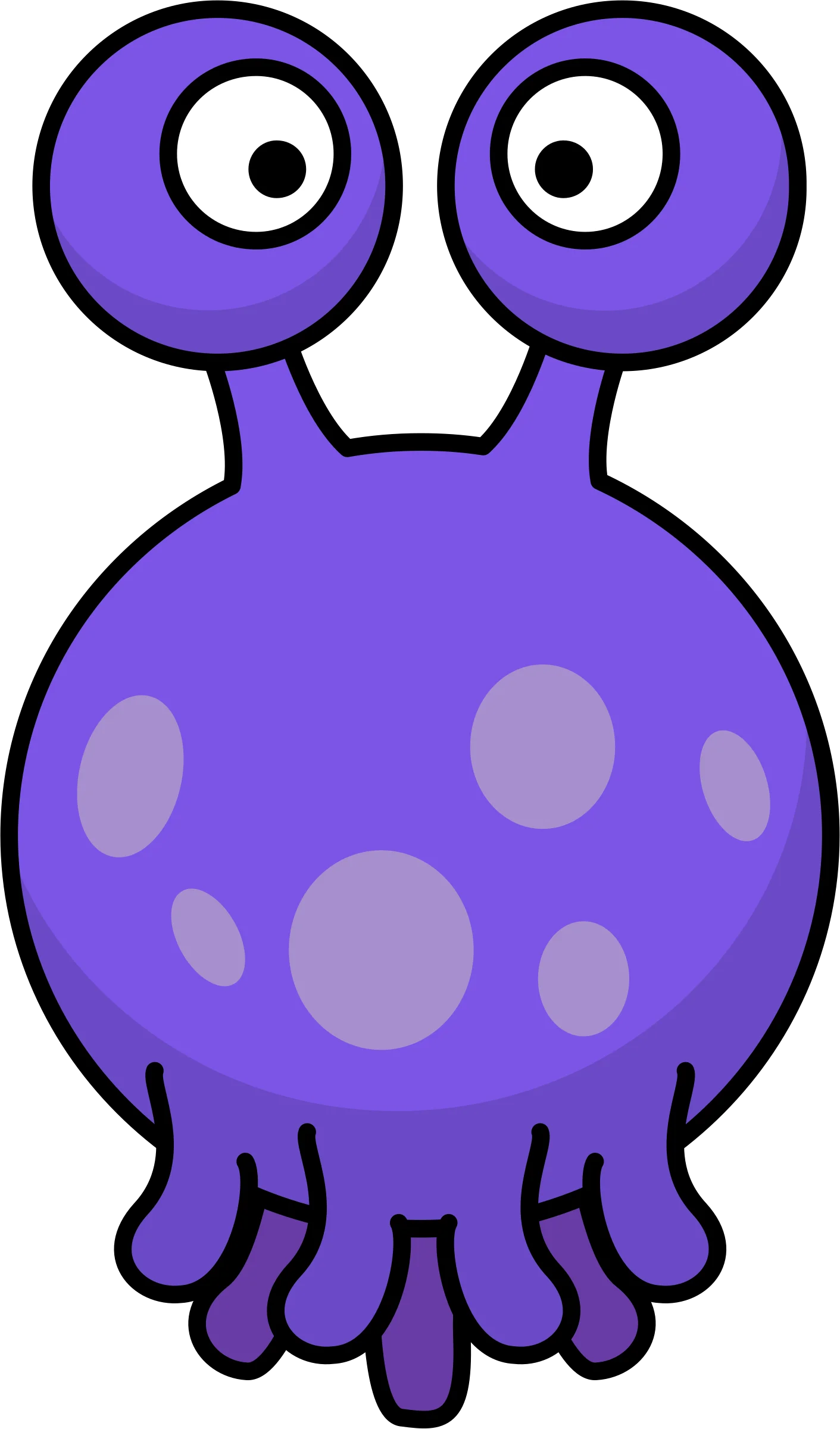 Adorable Purple Extraterrestrial Creature Clipart with Whimsical Design