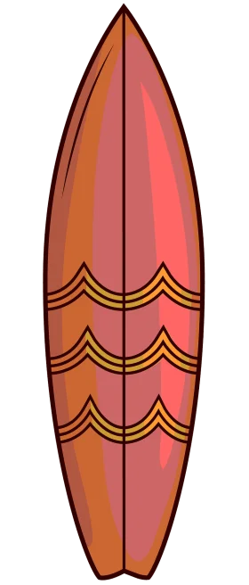 Classic Geometric Surfboard Clipart with Vintage Military-Inspired Chevron Design