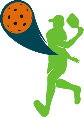 Dynamic Pickleball Player Motion Silhouette with Energetic Ball Clipart Design