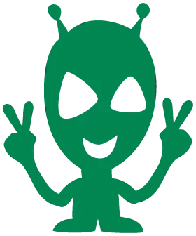Friendly Green Extraterrestrial Peace Maker Cartoon Clipart Graphic Design