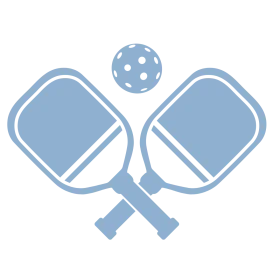 Minimalist Blue Pickleball Clipart with Crossed Paddles and Ball Design