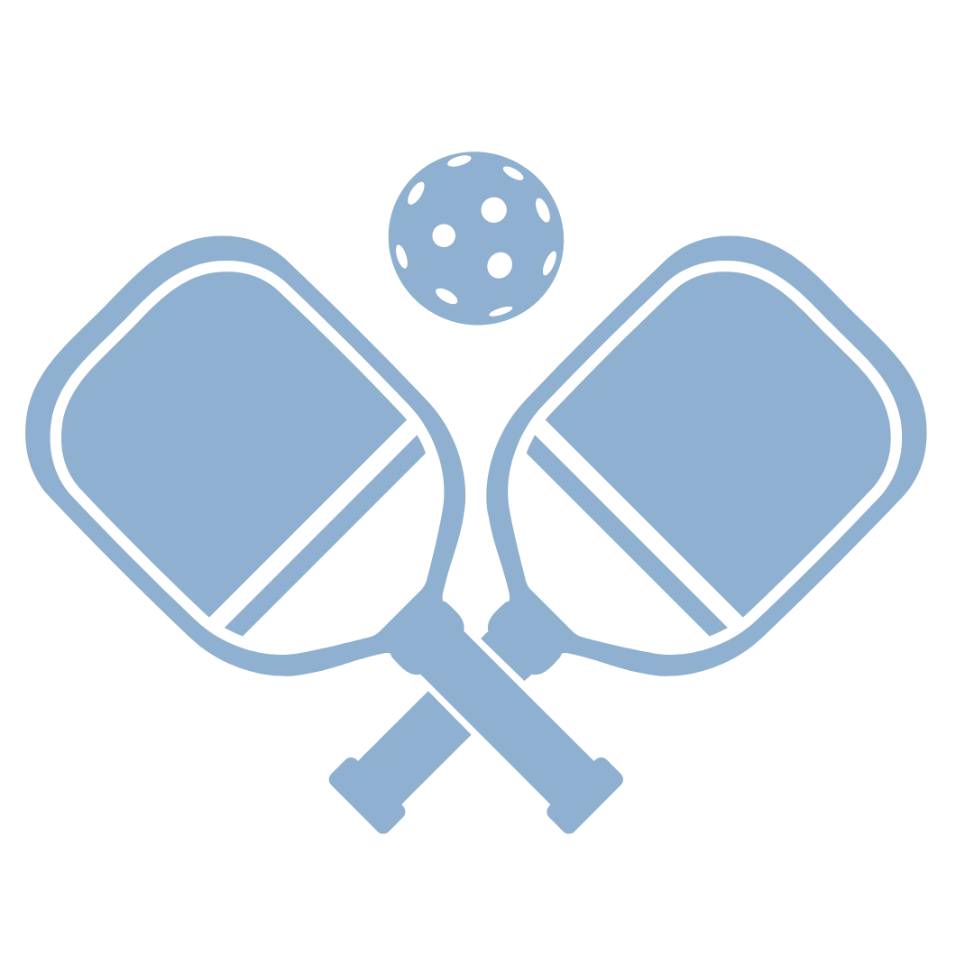 Minimalist Blue Pickleball Clipart with Crossed Paddles and Ball Design