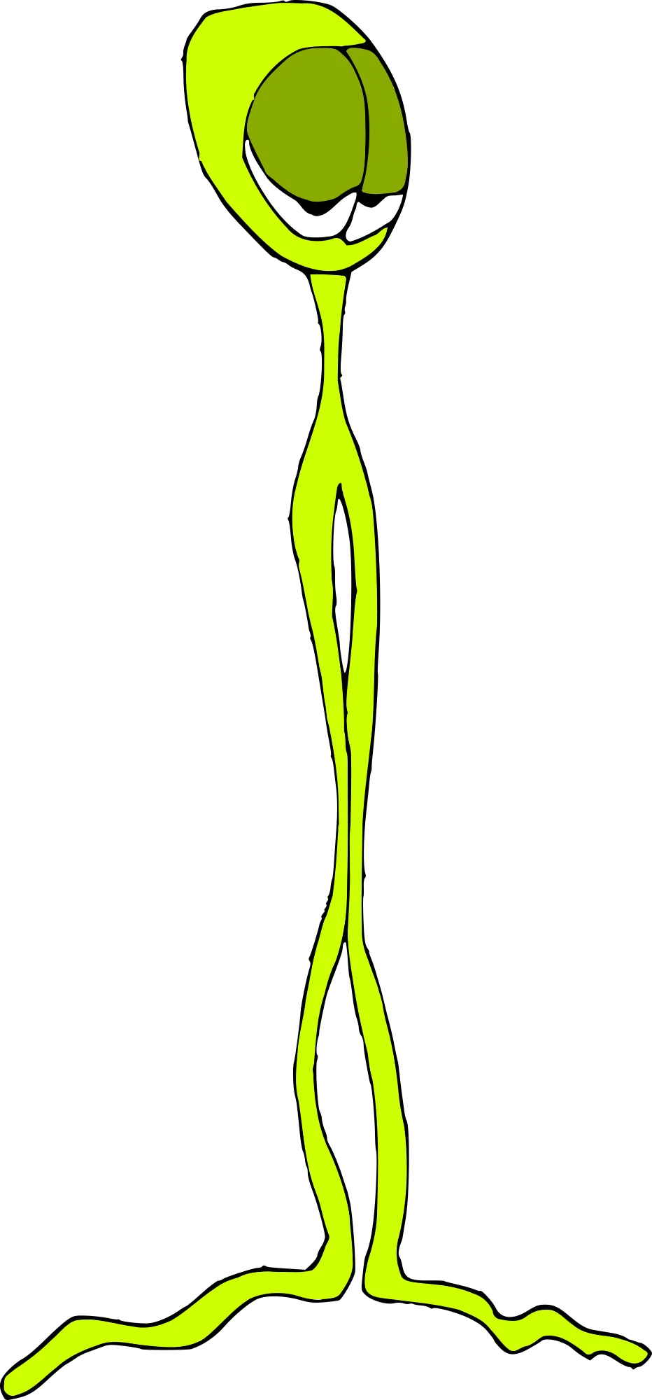 Whimsical Lime Green Extraterrestrial Stick Figure Clipart Design