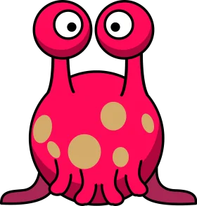 Whimsical Pink Blob Alien Clipart with Quirky Stalked Eyes and Playful Design