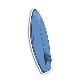 Blue Sleek Surfboard Clipart Design with Smooth Aerodynamic Profile