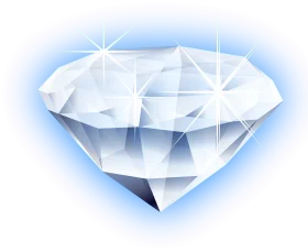 Brilliant Crystal Clear Diamond Clipart Illustration with Luminous Glow