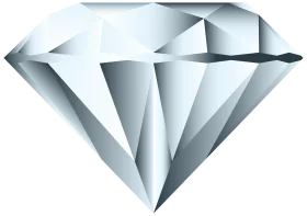Elegant Geometric Diamond Clipart Illustration with Faceted Crystal Design
