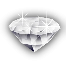 Elegant Shimmering Diamond Clipart with Crystalline Geometric Facets and Luminous Highlights