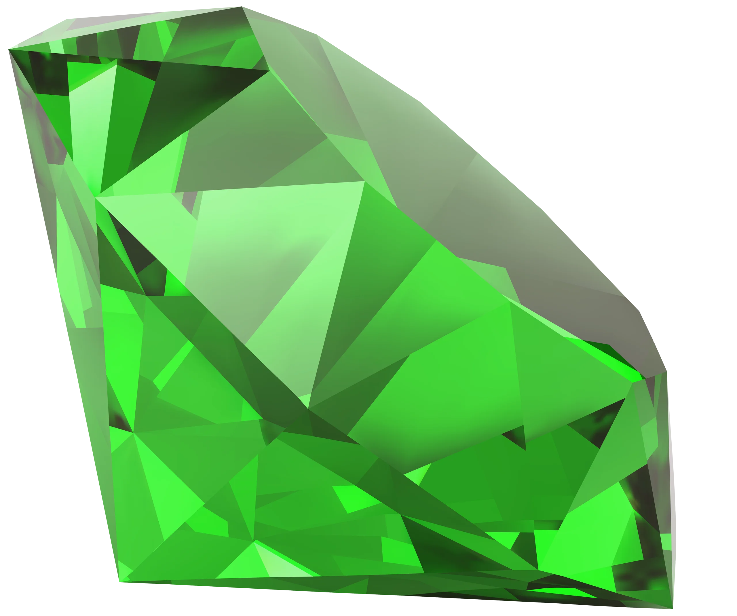 Emerald Green Geometric Gem Clipart: A Luminous Crystalline Masterpiece