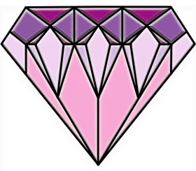 Geometric Pink and Purple Diamond Clipart with Stylized Angular Design