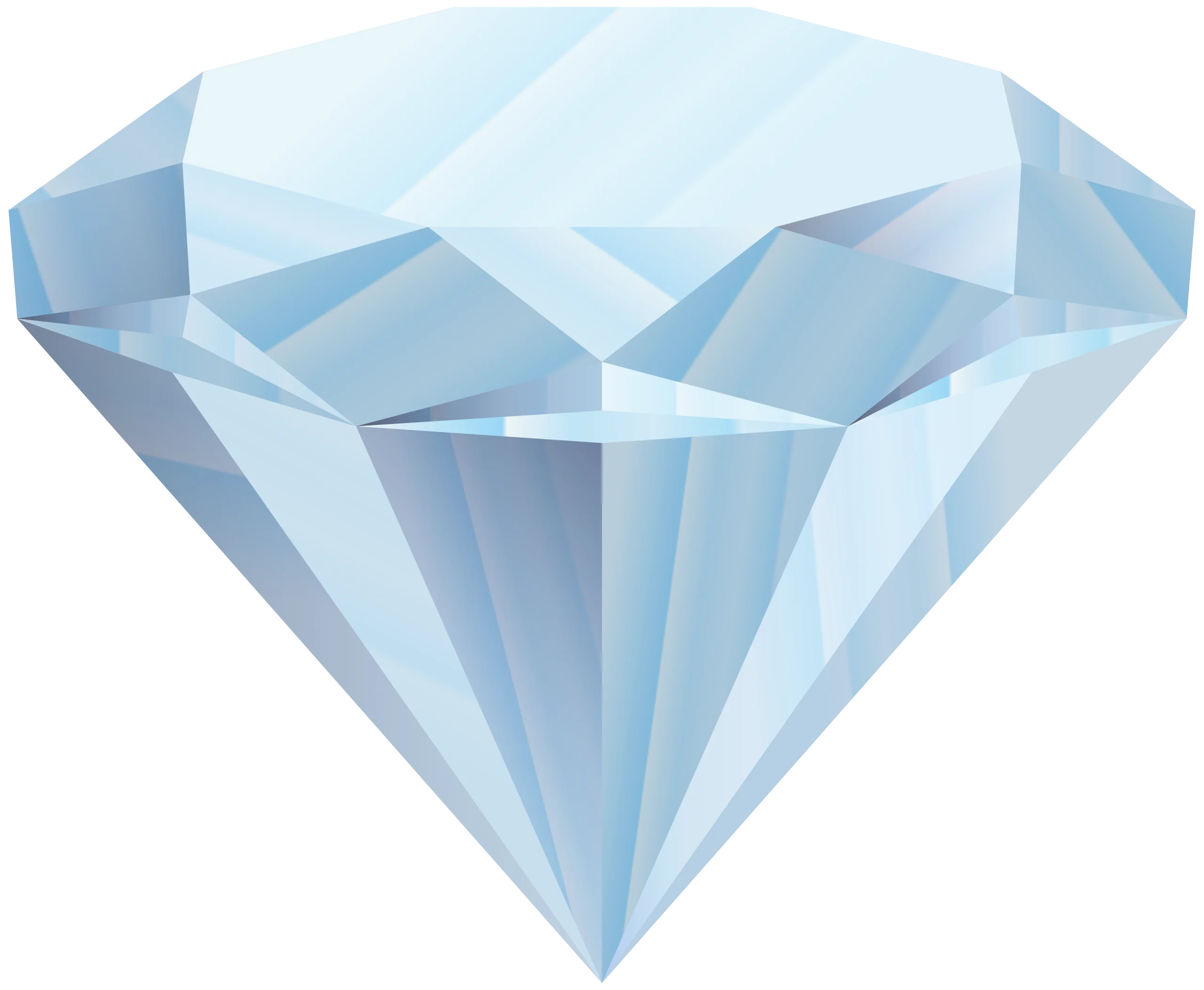 Luminous Geometric Ice Blue Diamond Clipart Vector Illustration