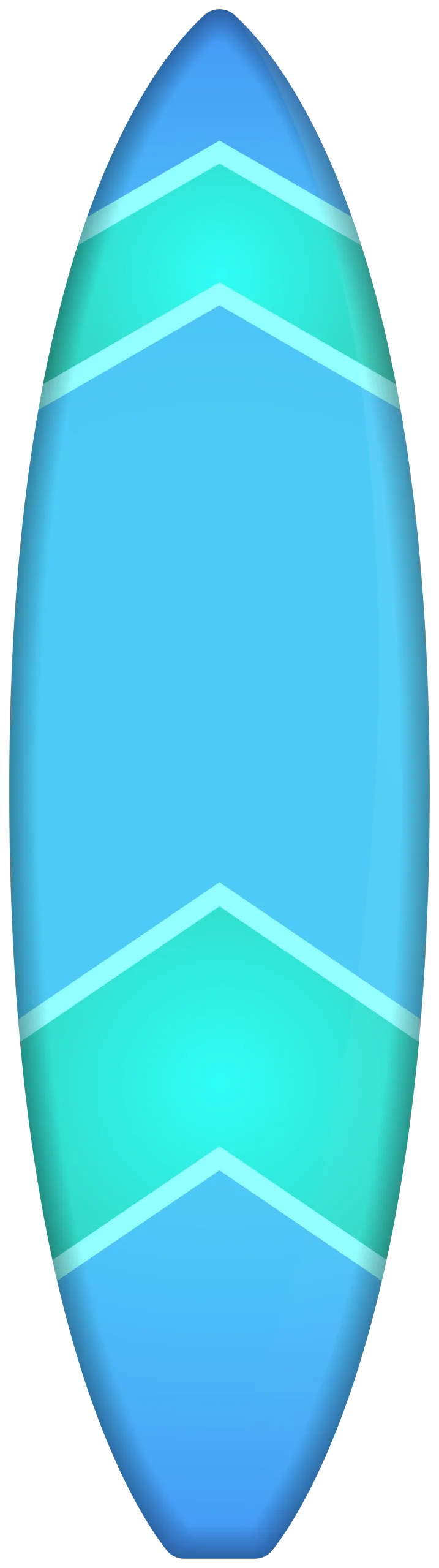 Ocean Breeze Surfboard Clipart Design with Turquoise Chevron Patterns