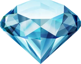 Pristine Blue Ice Diamond Clipart - Geometric Crystal Illustration