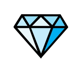 Sleek Blue and White Diamond Geometric Clipart Icon Design