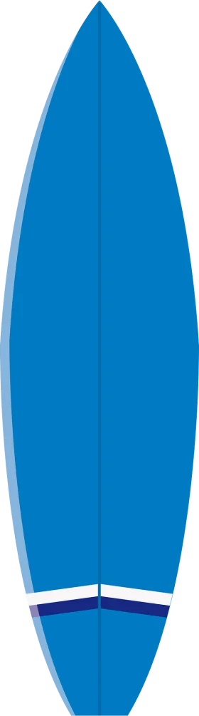 Sleek Ocean Blue Surfboard Clipart - Minimalist Nautical Design Illustration
