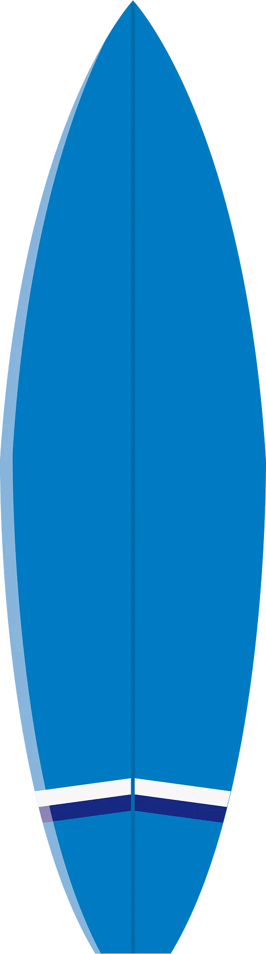 Sleek Ocean Blue Surfboard Clipart - Minimalist Nautical Design Illustration