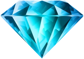 Stunning Azure Blue Geometric Diamond Clipart with Crystalline Facets