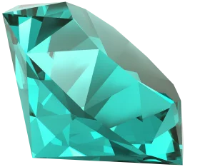 Stunning Teal Geometric Diamond Clipart with Faceted Crystal Design