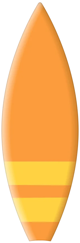 Sunny Gradient Surfboard Clipart Design with Warm Yellow and Orange Hues