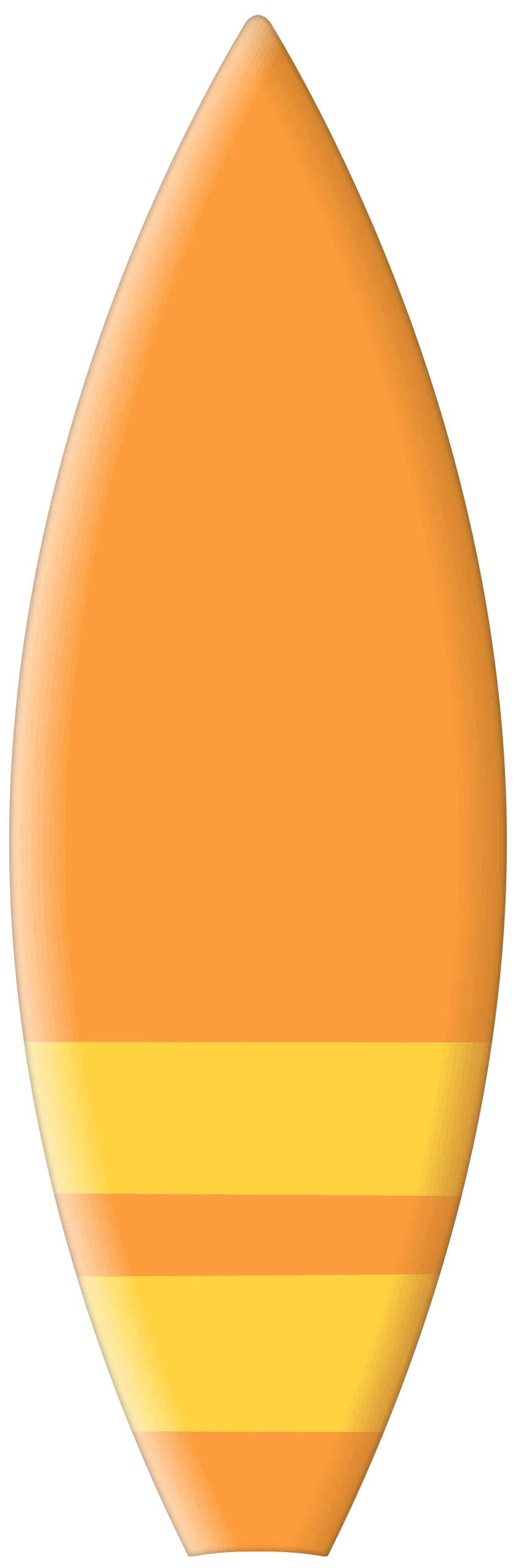 Sunny Gradient Surfboard Clipart Design with Warm Yellow and Orange Hues