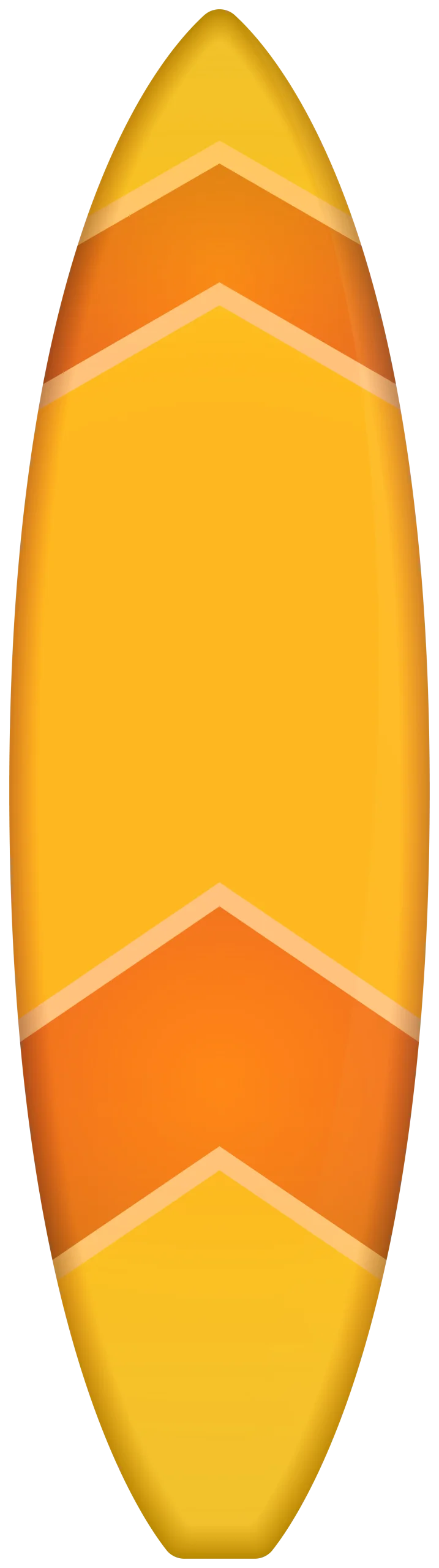 Sunny Sunset Chevron Surfboard Clipart Design with Warm Color Gradient