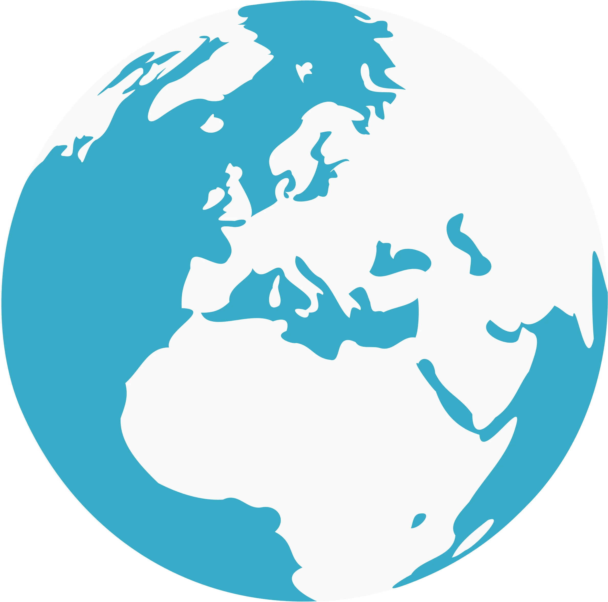Minimalist Blue Earth Clipart Illustration Showcasing Global Continents