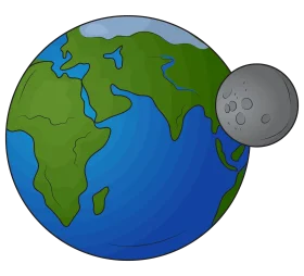Simplified Earth and Moon Orbital Relationship Clipart Illustration
