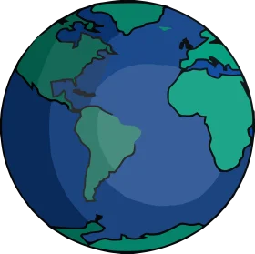 Simplified Earth Clipart: A Minimalist Representation of Our Blue and Green Planet