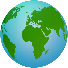 Simplified Earth Clipart: Geographical Representation of Global Continents and Oceans