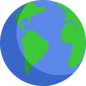 Simplified Earth Globe Clipart Illustration with Continents and Oceans