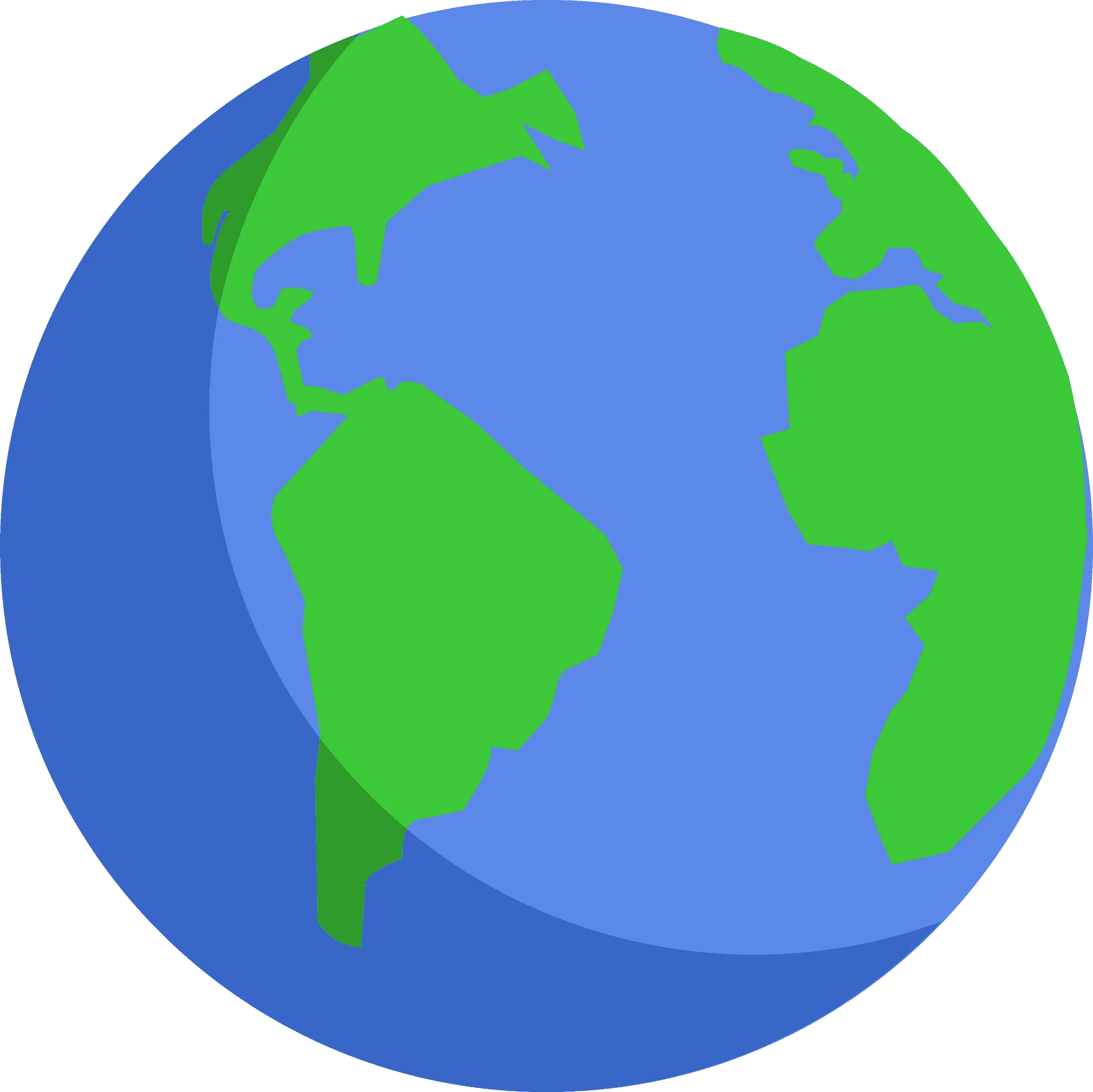 Simplified Earth Globe Clipart Illustration with Continents and Oceans