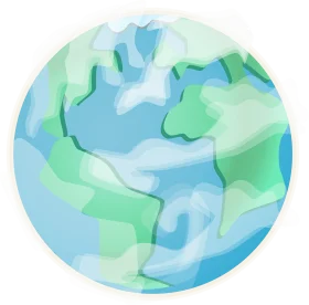 Soft Pastel Earth Clipart: A Gentle Representation of Our Blue and Green Planet