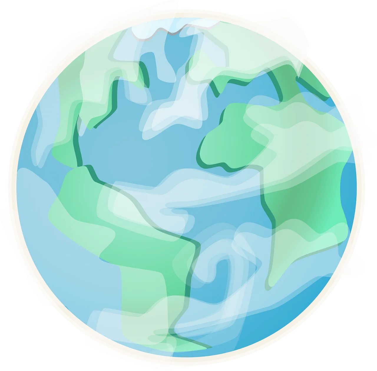 Soft Pastel Earth Clipart: A Gentle Representation of Our Blue and Green Planet
