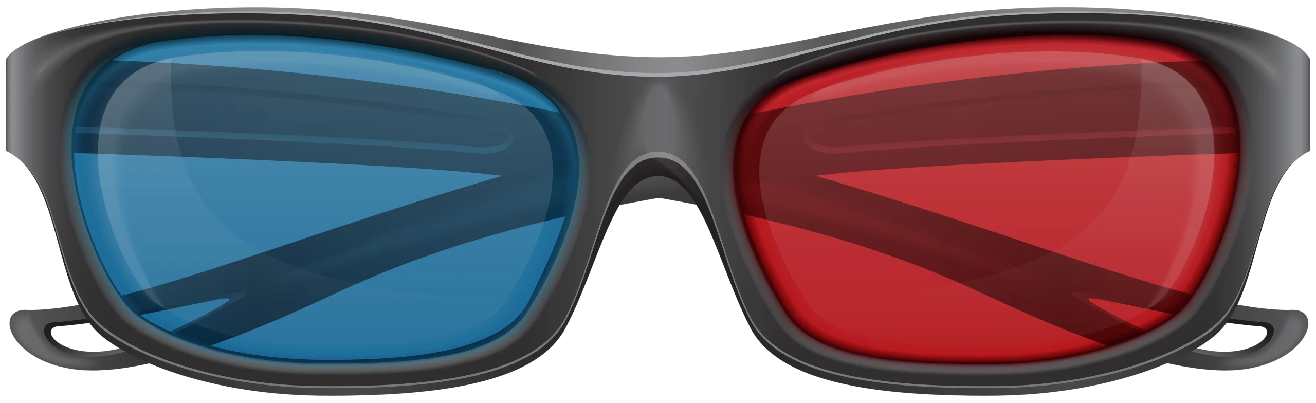 3D Anaglyph Glasses Clipart with Blue and Red Lens Design