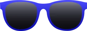 Bold Blue-Framed Sunglasses Clipart Design with Dark Lenses