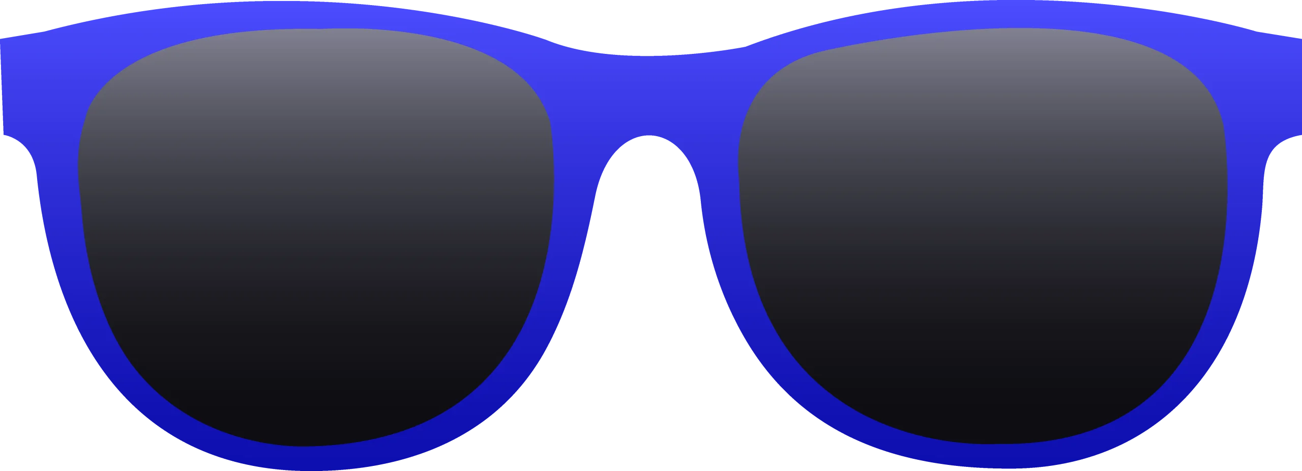 Bold Blue-Framed Sunglasses Clipart Design with Dark Lenses