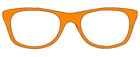 Bold Orange Rectangular Eyewear Clipart Design with Clean Lines and Modern Aesthetic