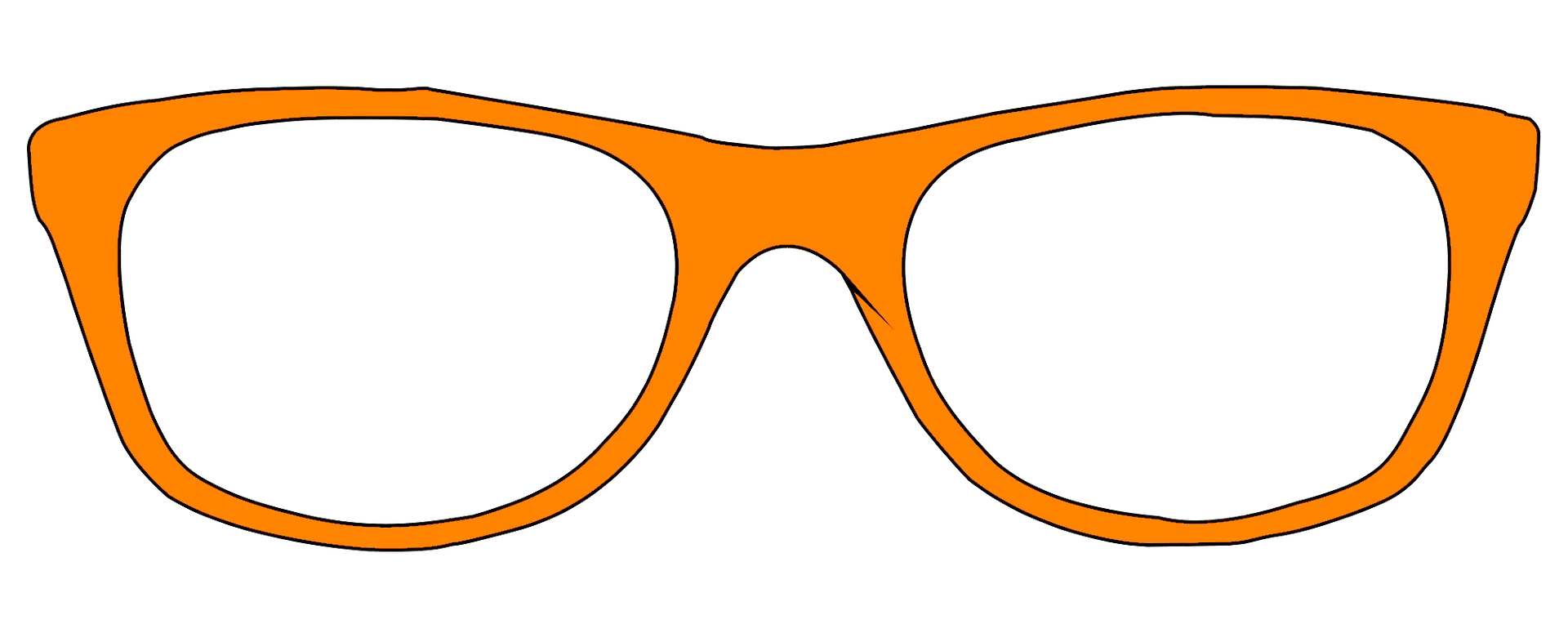 Bold Orange Rectangular Eyewear Clipart Design with Clean Lines and Modern Aesthetic